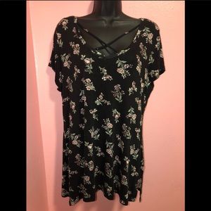 Black floral Vintage Blouse
